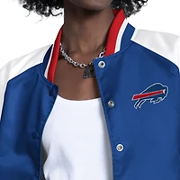Veste universitaire raglan à boutons-pression Starter Royal/Blanc Buffalo Bills pour femmes