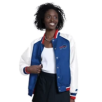 Women's Starter  Royal/White Buffalo Bills Raglan Blitz Full-Snap Varsity Jacket