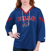 T-shirt à manches 3/4 lacets Starter Royal Buffalo Bills Rally pour femme