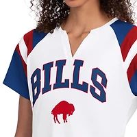 T-shirt à col cranté Starter blanc pour femmes Buffalo Bills Game On
