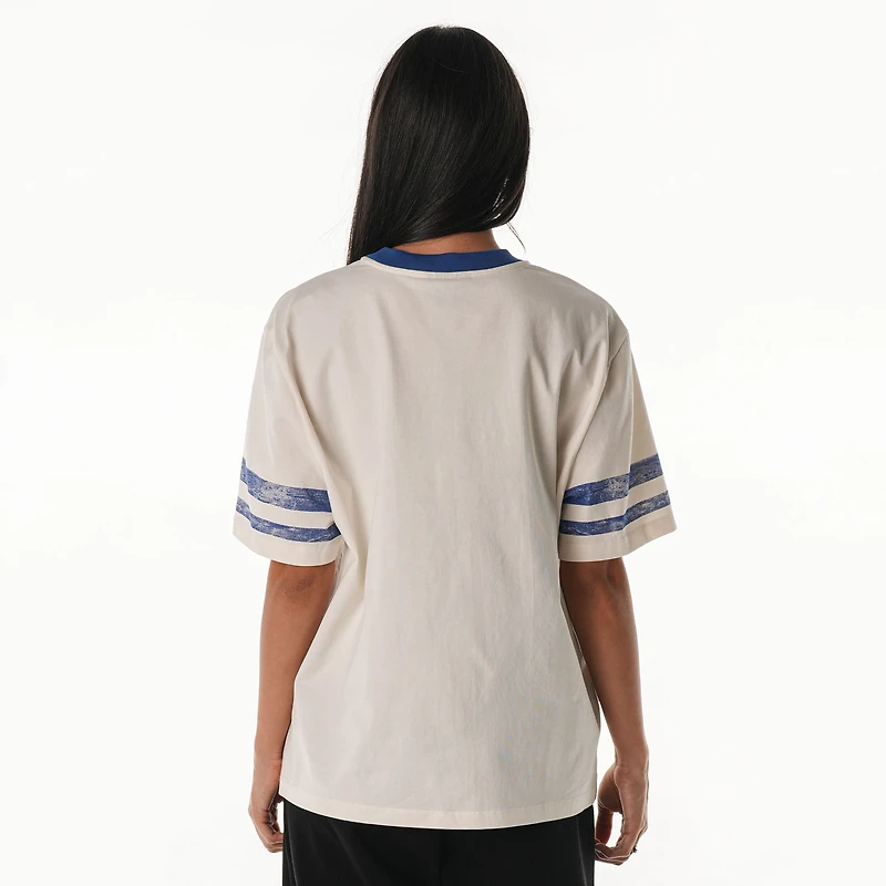 Women's The Wild Collective  Cream Buffalo Bills Vintage Drop Shoulder Oversized Boyfriend T-Shirt