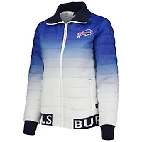 Women's The Wild Collective Royal/White Buffalo Bills Color Block Full-Zip Puffer Jacket