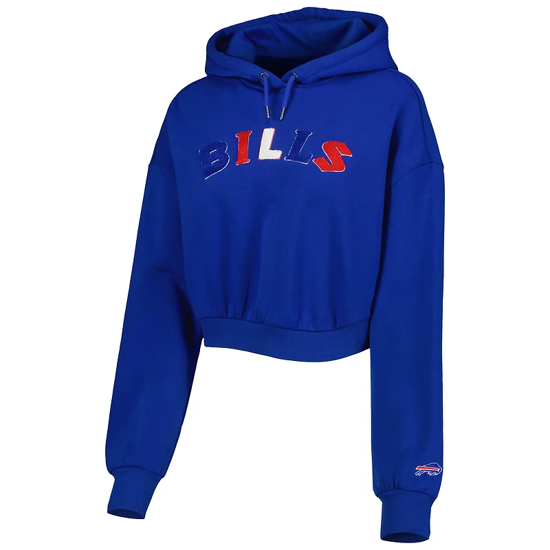 Women's The Wild Collective Royal Buffalo Bills Cropped Pullover Hoodie