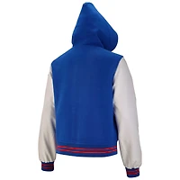 Veste universitaire courte boutonnée pour femme The Wild Collective Royal Buffalo Bills