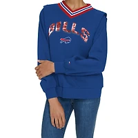 Sweat-shirt à col en V Alice Royal Buffalo Bills de Tommy Hilfiger pour femme