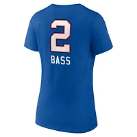 T-shirt col V pour femme Tyler Bass Royal Buffalo Bills Team Wordmark