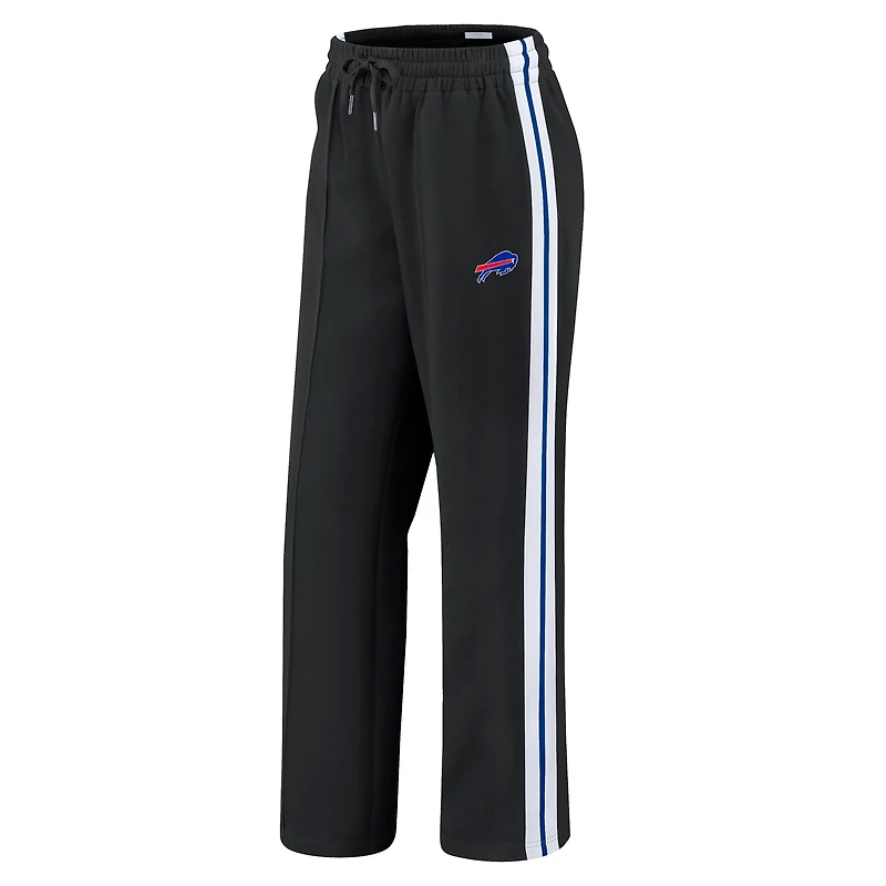 Women's WEAR by Erin Andrews Black Buffalo Bills Color-Block Straight Leg Pants