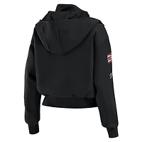 Veste à capuche courte et zippée entièrement doublée poches plaquées Buffalo Bills noire WEAR by Erin Andrews pour femme