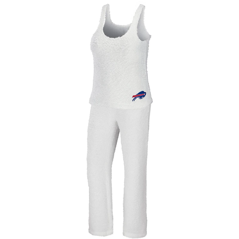 WEAR by Erin Andrews Ensemble de nuit avec débardeur et pantalon confortables à encolure dégagée Buffalo Bills crème pour femmes