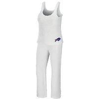 WEAR by Erin Andrews Ensemble de nuit avec débardeur et pantalon confortables à encolure dégagée Buffalo Bills crème pour femmes