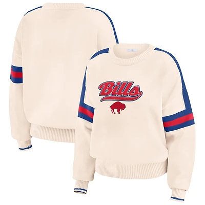 Pull rayé Buffalo Bills crème WEAR by Erin Andrews pour femme