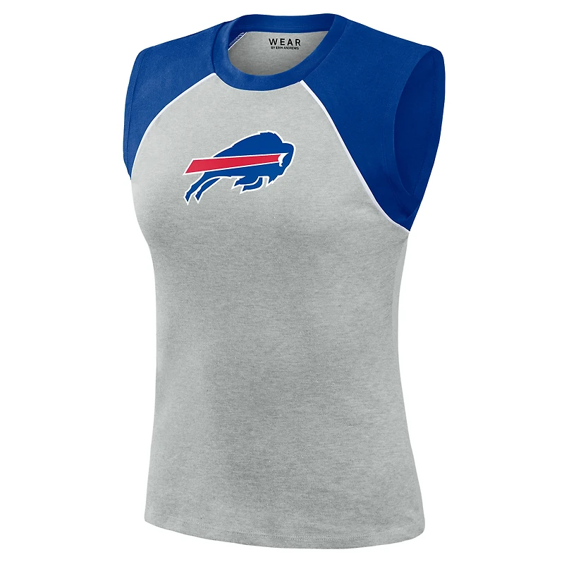 Débardeur raglan court gris chiné Buffalo Bills de la collection femme WEAR by Erin Andrews