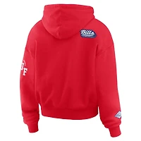 Women's WEAR by Erin Andrews Red Buffalo Bills Plus Patch Quarter-Zip Hoodie