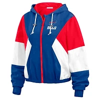 Women's WEAR by Erin Andrews Royal/Red Buffalo Bills Plus Color Block Full-Zip Windbreaker Jacket