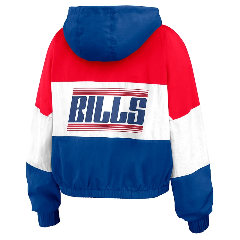 Women's WEAR by Erin Andrews Royal/Red Buffalo Bills Plus Color Block Full-Zip Windbreaker Jacket