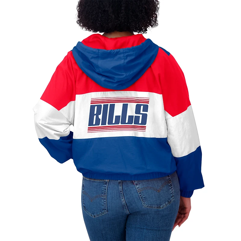 Women's WEAR by Erin Andrews Royal/Red Buffalo Bills Plus Color Block Full-Zip Windbreaker Jacket