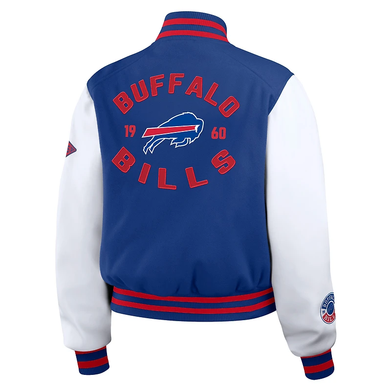 Women's WEAR by Erin Andrews  Royal/White Buffalo Bills Varsity Full-Zip Jacket