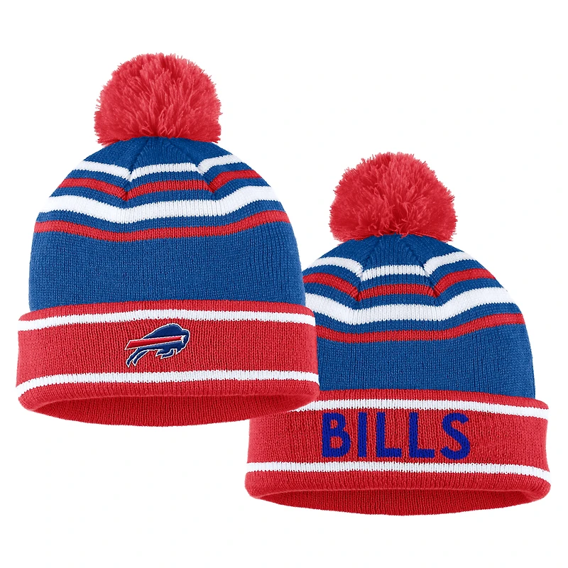 Women's WEAR by Erin Andrews Royal Buffalo Bills Colorblock Cuffed Knit Hat with Pom and Scarf Set