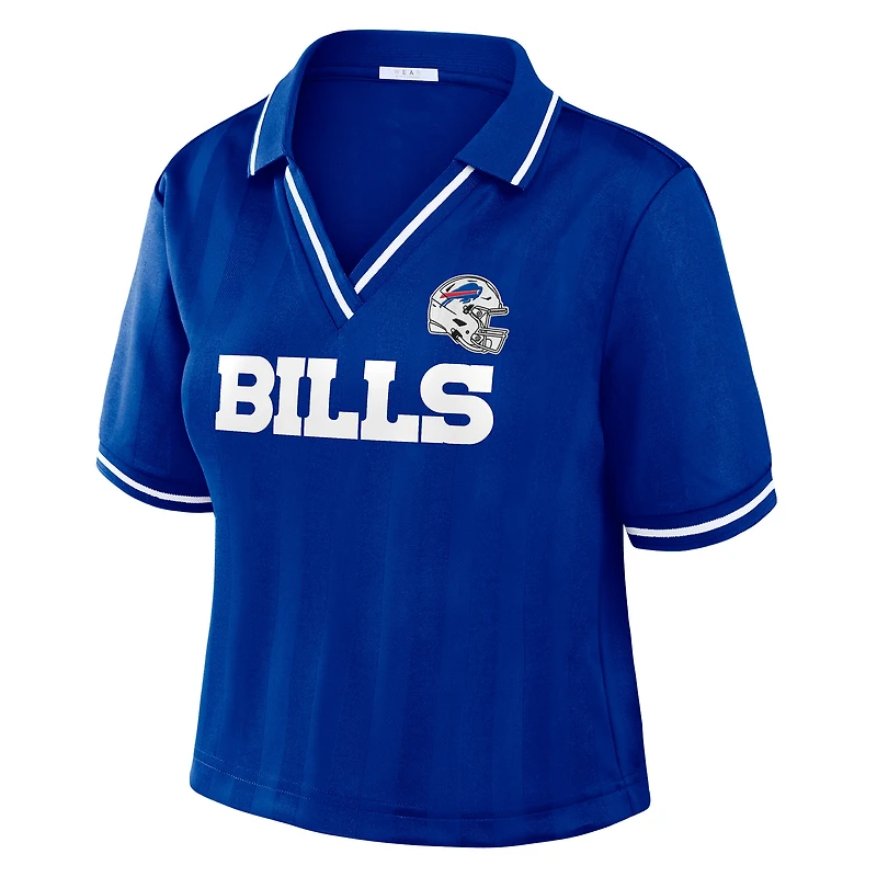 Women's WEAR by Erin Andrews  Royal Buffalo Bills Cropped Jersey Polo
