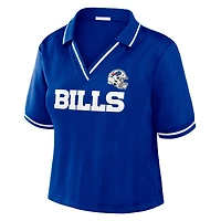 Women's WEAR by Erin Andrews  Royal Buffalo Bills Cropped Jersey Polo