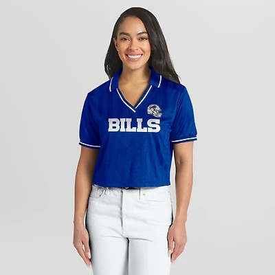 Polo court en jersey Royal Buffalo Bills de la marque WEAR by Erin Andrews pour femmes