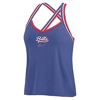 Women's WEAR by Erin Andrews Royal Buffalo Bills Cross Strap Tri-Blend Tank Top