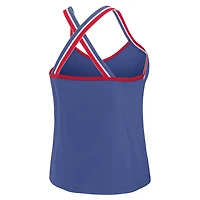Women's WEAR by Erin Andrews Royal Buffalo Bills Cross Strap Tri-Blend Tank Top