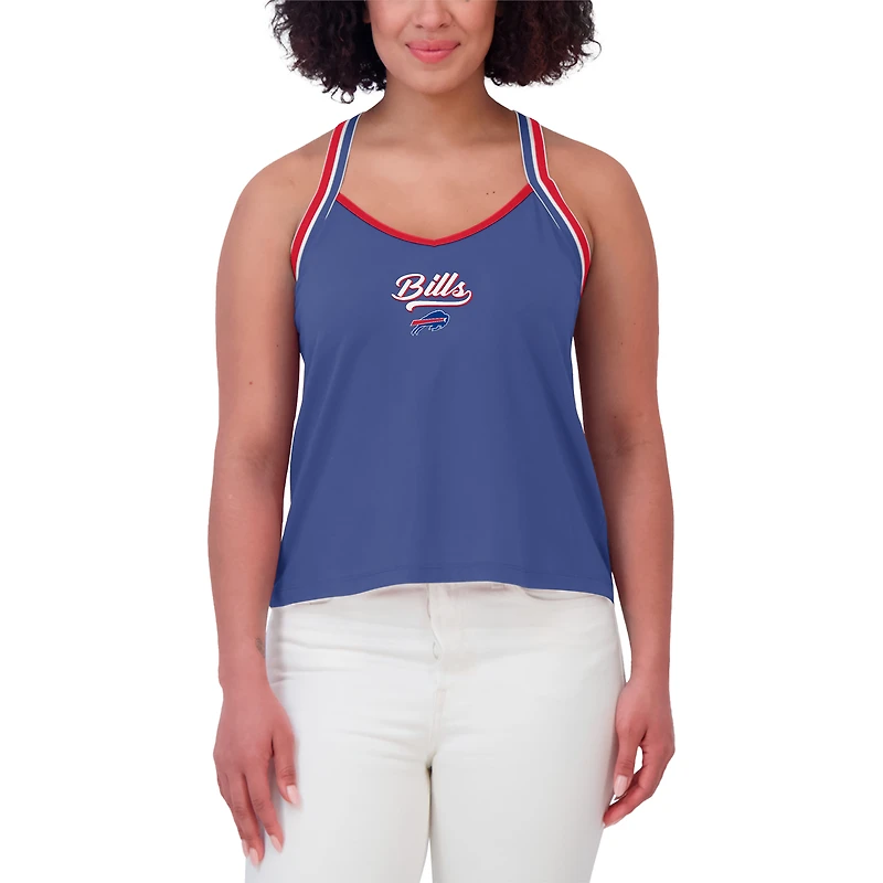 Débardeur à bretelles croisées en mélange de coton Royal Buffalo Bills pour femme WEAR by Erin Andrews