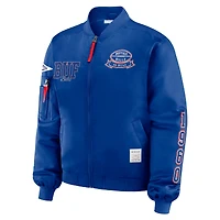 Veste aviateur entièrement zippée WEAR by Erin Andrews Royal Buffalo Bills Patch pour femme