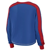 Women's WEAR by Erin Andrews Royal Buffalo Bills Plus Colorblock Long Sleeve T-Shirt