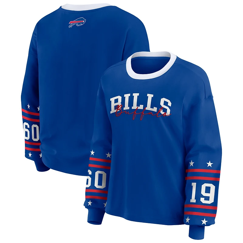 Women's WEAR by Erin Andrews Royal Buffalo Bills Plus Sport Long-Sleeve T-Shirt