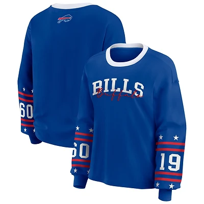 Women's WEAR by Erin Andrews Royal Buffalo Bills Plus Sport Long-Sleeve T-Shirt