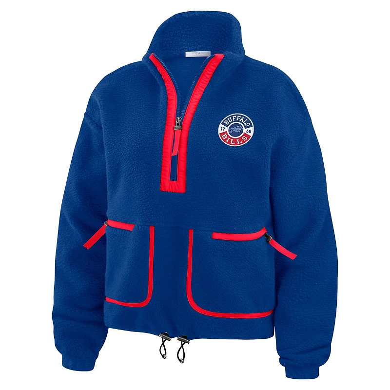 Veste polaire à demi-zip WEAR by Erin Andrews Royal Buffalo Bills pour femme