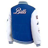 Doudoune à boutons-pression complète pour femme WEAR by Erin Andrews Royal Buffalo Bills Varsity