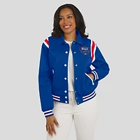 Women's WEAR by Erin Andrews Royal Buffalo Bills Varsity Lightweight Full-Snap Jacket