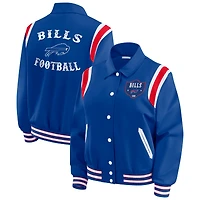 Women's WEAR by Erin Andrews Royal Buffalo Bills Varsity Lightweight Full-Snap Jacket