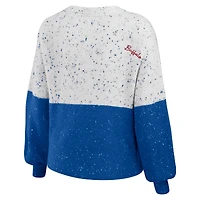 WEAR by Erin Andrews Pull léger à blocs de couleurs pour femme, blanc/Royal Buffalo Bills