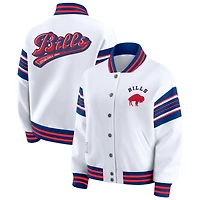 Women's WEAR by Erin Andrews White Buffalo Bills Full-Snap Fleece Sweatshirt Jacket