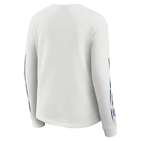 Women's WEAR by Erin Andrews  White Buffalo Bills Graphic Waffle Long-Sleeve T-Shirt