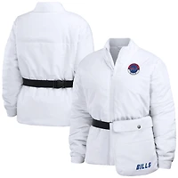 Doudoune zippée entièrement repliable blanche Buffalo Bills WEAR by Erin Andrews pour femme