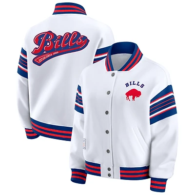 Women's WEAR by Erin Andrews White Buffalo Bills Plus Full-Snap Fleece Sweatshirt Jacket