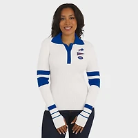 Pull polo Henley côtelé blanc Buffalo Bills pour femme WEAR by Erin Andrews