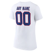 Women's White Buffalo Bills Team Authentic Classic Personalized Name & Number V-Neck T-Shirt