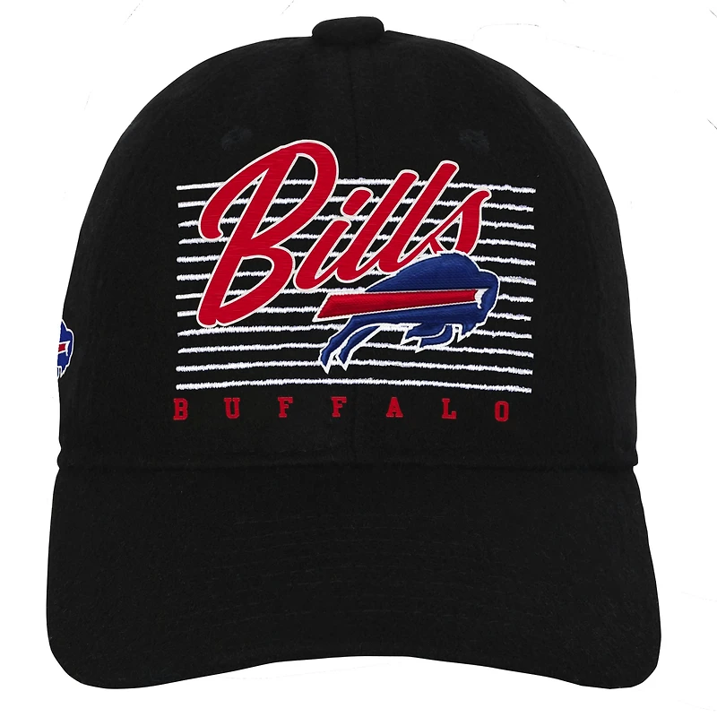 Chapeau réglable rétro en laine noir Buffalo Bills pour jeunes
