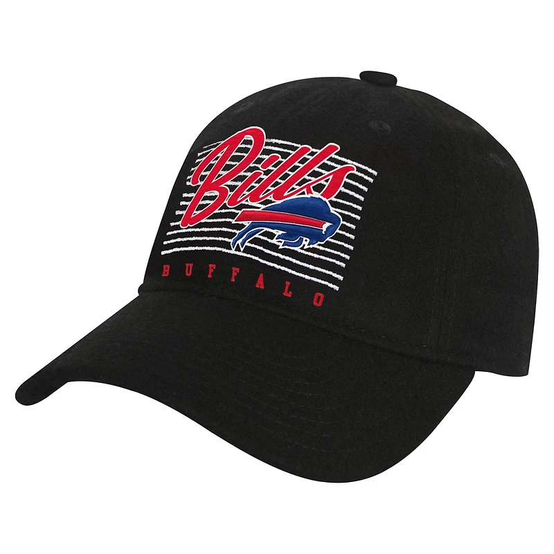 Chapeau réglable rétro en laine noir Buffalo Bills pour jeunes