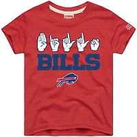 Youth Homage Red Buffalo Bills Love Sign x ASL 2.0 Tri-Blend T-Shirt