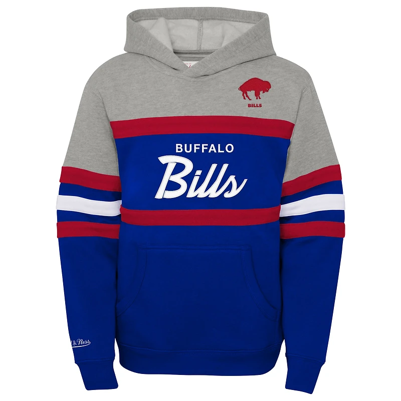 Youth Mitchell & Ness  Royal Buffalo Bills Throwback Head Coach Pullover Hoodie