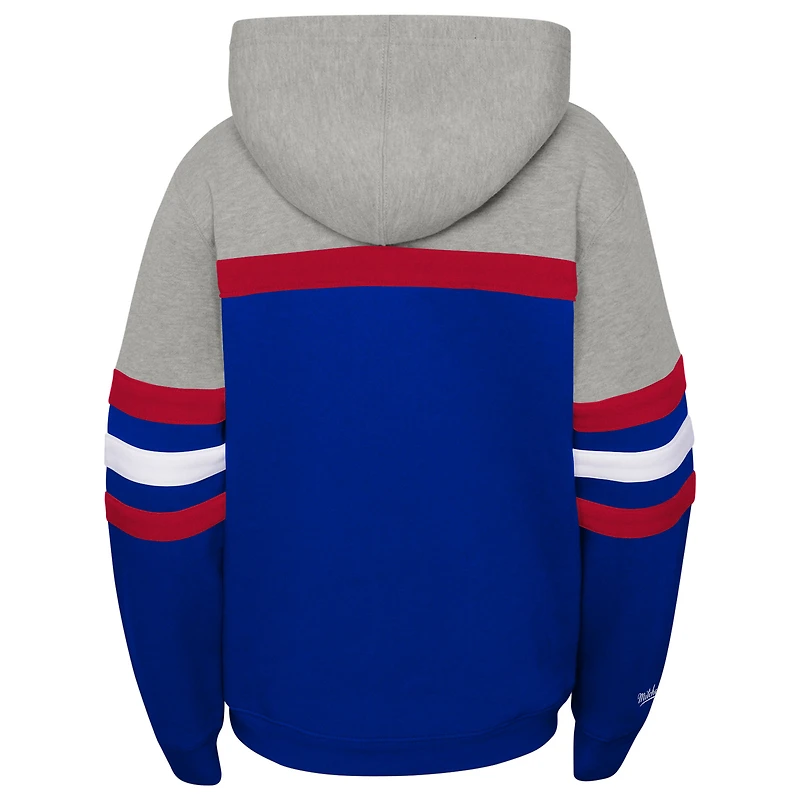 Youth Mitchell & Ness  Royal Buffalo Bills Throwback Head Coach Pullover Hoodie
