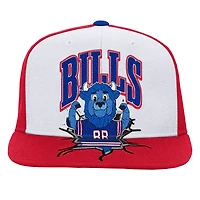 Youth Mitchell & Ness  White Buffalo Bills Team Mascot Snapback Hat