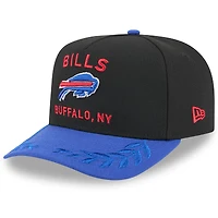 Casquette snapback A-Frame 9FIFTY noire/bleue New Era pour jeunes Buffalo Bills, repêchage NFL 2025
